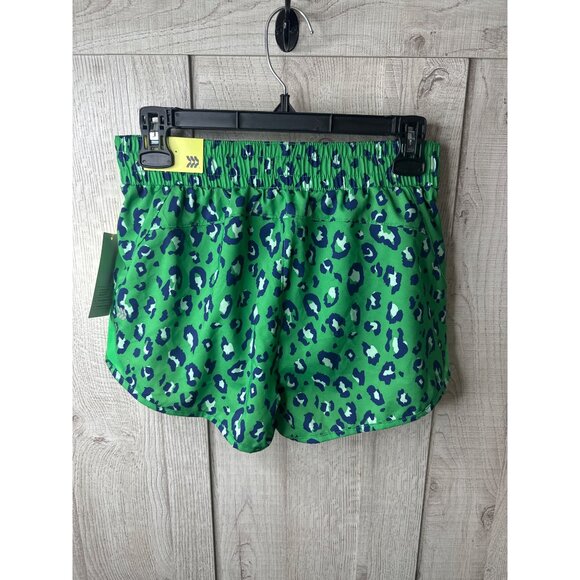 All In Motion XS Green Blue Leopard Print Active Lined Shorts - Picture 2 of 10